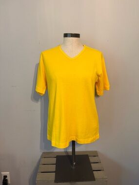 Denim&Co Yellow Short Sleeve Tee